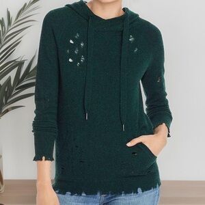 Aqua Distressed Green Cashmere Sweater size small